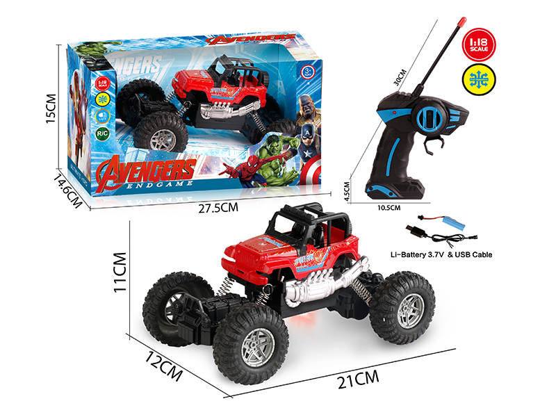 27Mhz 1:18 4 Channel Remote Control Spider-Man Climbing Car With Light(Included Batteries)
