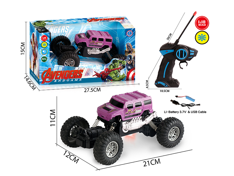 27Mhz 1:18 4 Channel Remote Control Thanos Climbing Car With Light(Included Batteries)