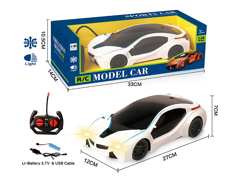 27Mhz 1:14 4 Channel Remote Control BMW i8 Simulation Car With Light(Included Batteries)
