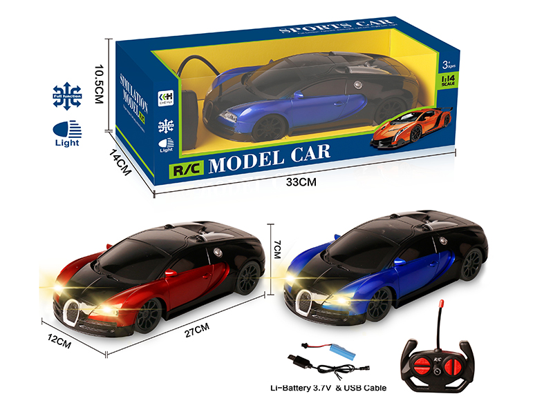 27Mhz 1:14 4 Channel Remote Control Bugatti Simulation Car With Light(Included Batteries)