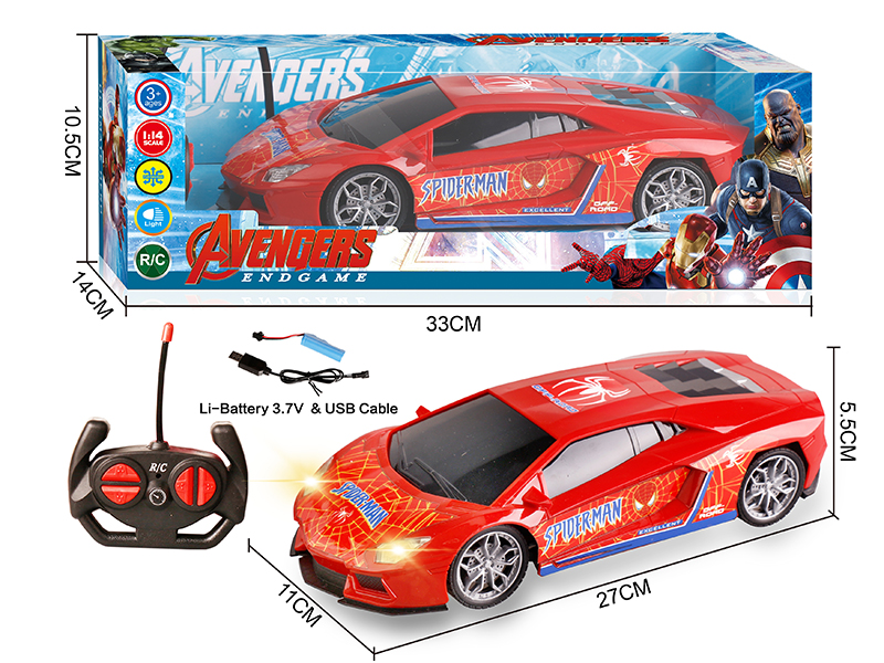 27Mhz 1:14 4 Channel Remote Control Spider Man Lamborghini Car With Light(Included Batteries)