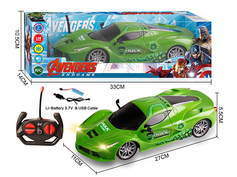 27Mhz 1:14 4 Channel Remote Control The Hulk Ferrari Car With Light(Included Batteries)