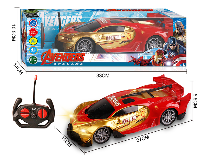 27Mhz 1:14 4 Channel Remote Control Iron Man Bugatti Veyron Car With Light(Not Included Batteries)