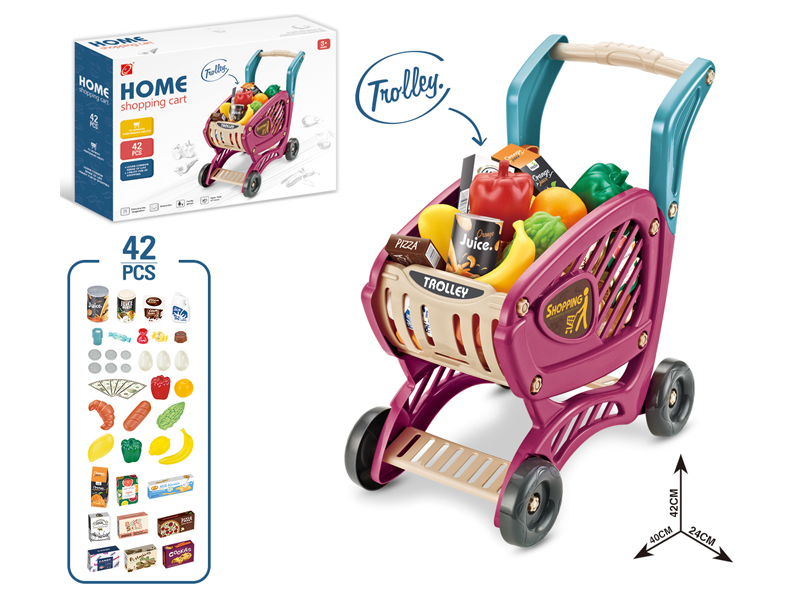 42PCS Supermarket Shopping Cart Set