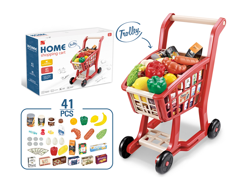 41PCS Supermarket Shopping Cart Set