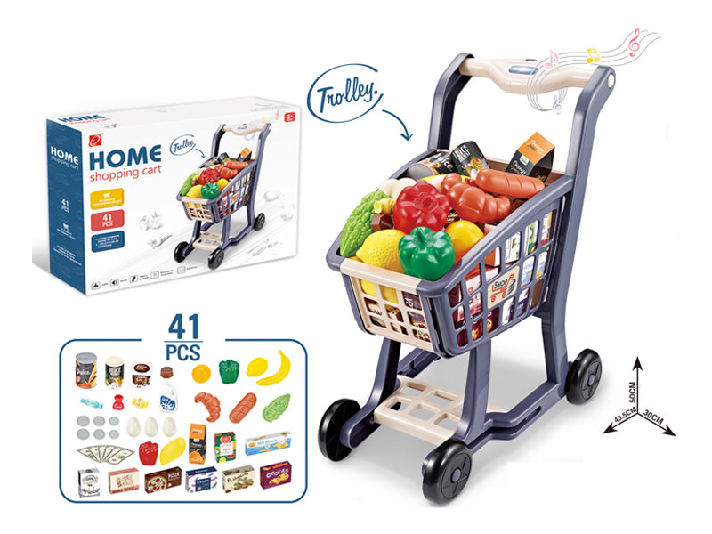 41PCS Supermarket Shopping Cart Set