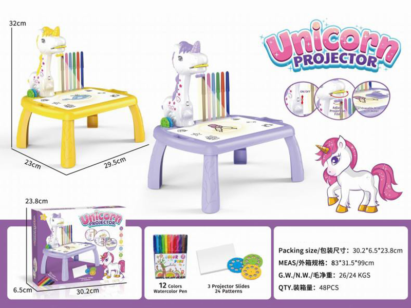 Unicorn Projection Drawing Table(3 Slides)