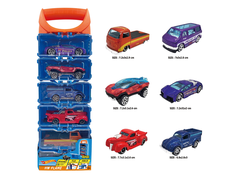 1:64 Hot Wheel Alloy Slide Car 6PCS