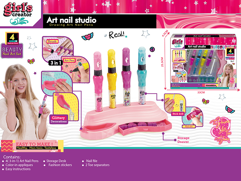 3 In 1 Art Nail Pens Set