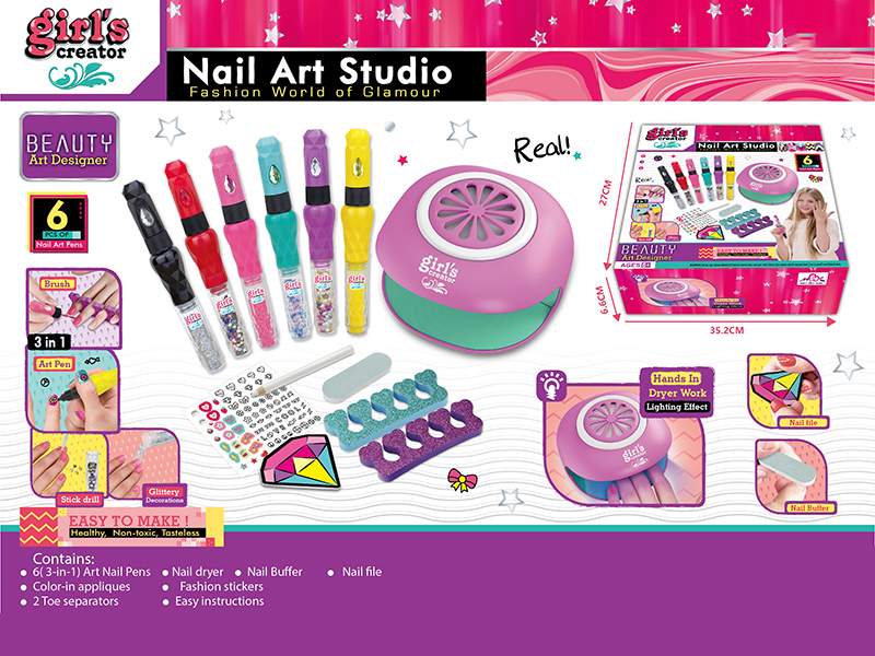 Art Nail Pens Nail Dryer Set