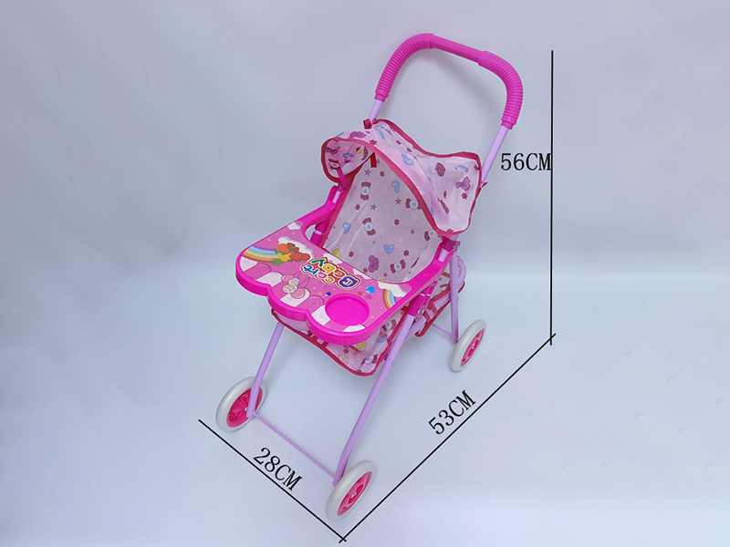 Large Size Iron Baby Stroller Toy With Dinner Plate(Large Wheels)