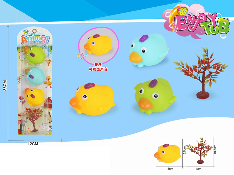 3PCS Vinyl Bird Toy Set+Scenarios