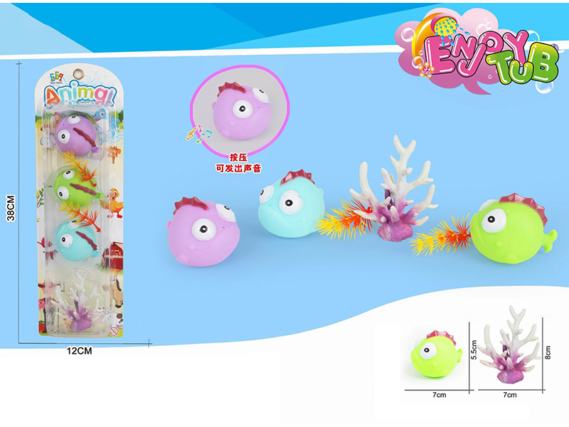 3PCS Vinyl Fish Toy Set+Scenarios