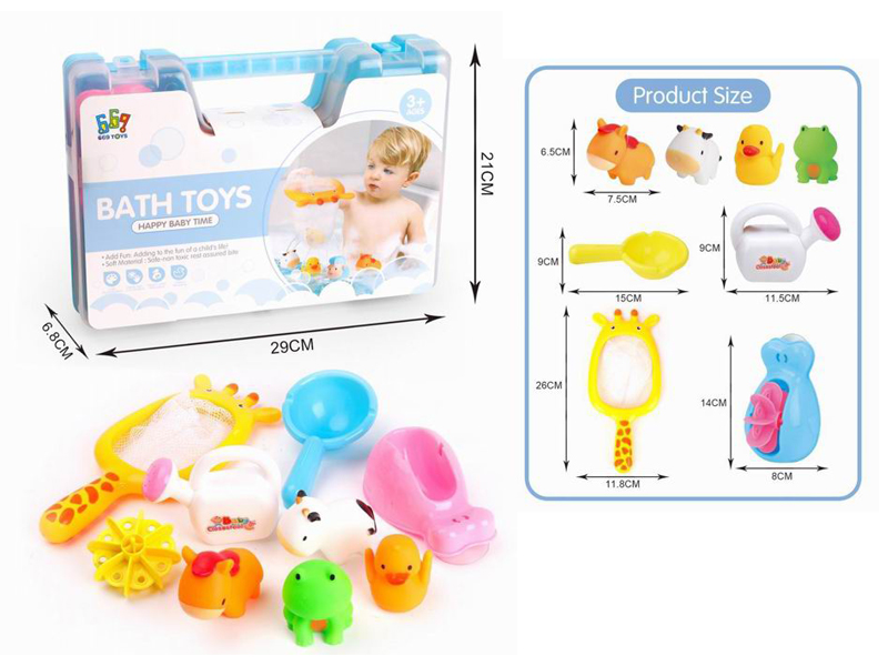 4PCS Vinyl Animal+Giraffe Fish Fishing+Water Wheel Set