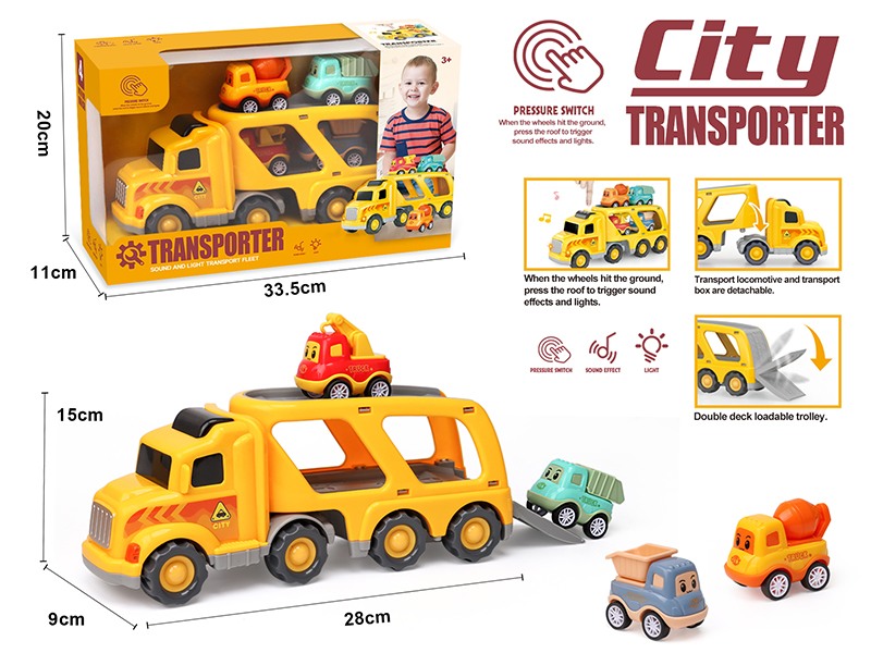 Friction Mini City Transport Truck With Sound And Lights