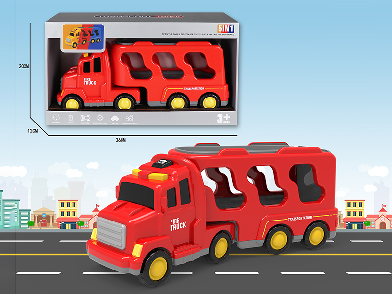 Friction City Transport Truck With Lights And Music(Red)
