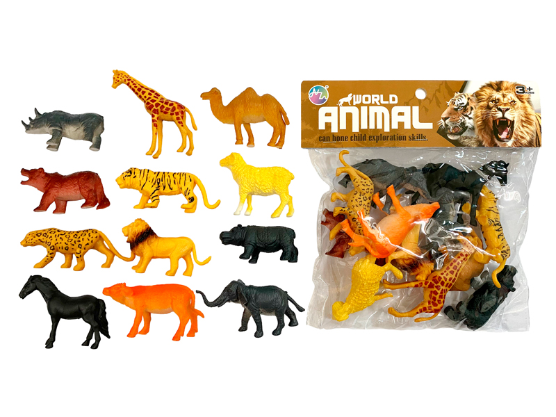 12PCS Three Inch Animal Toy Set
