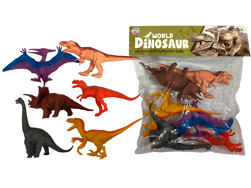 6PCS Seven Inch Dinosaur Toy Set
