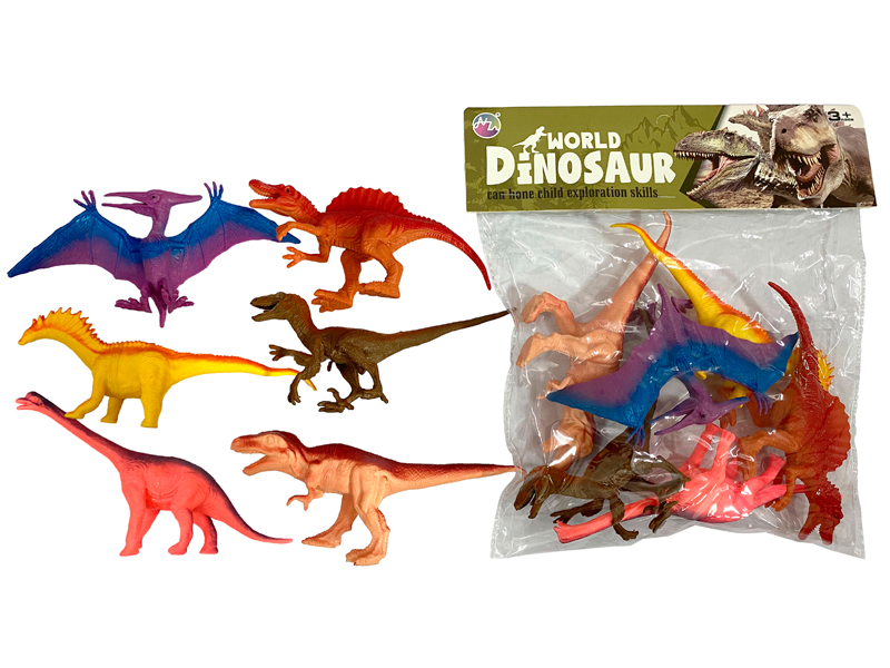 6PCS Seven Inch Dinosaur Toy Set