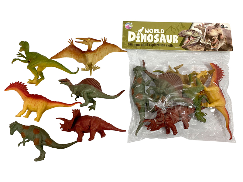6PCS Seven Inch Dinosaur Toy Set