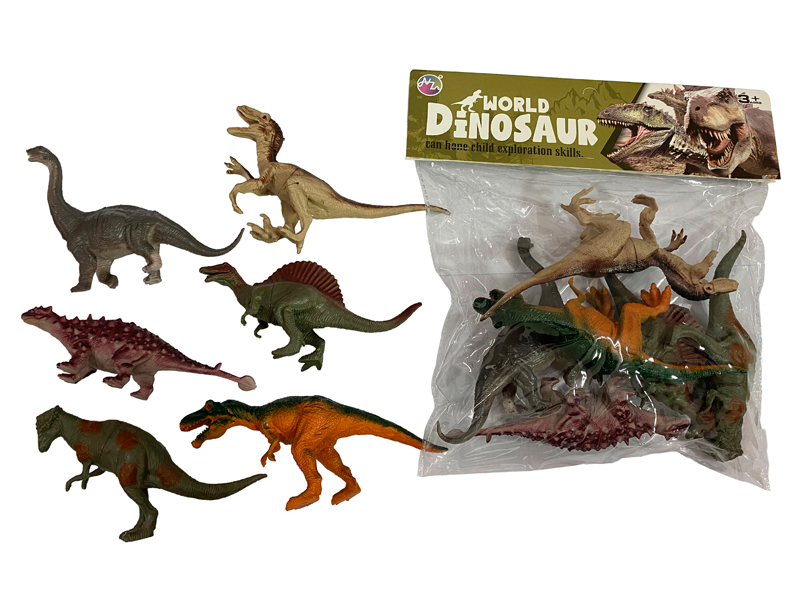 6PCS Seven Inch Dinosaur Toy Set