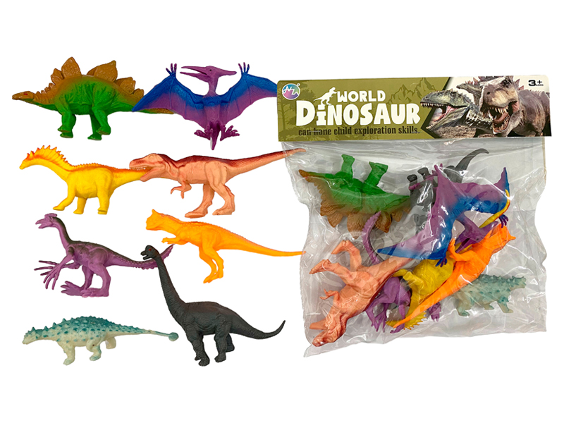 8PCS Seven Inch Dinosaur Toy Set