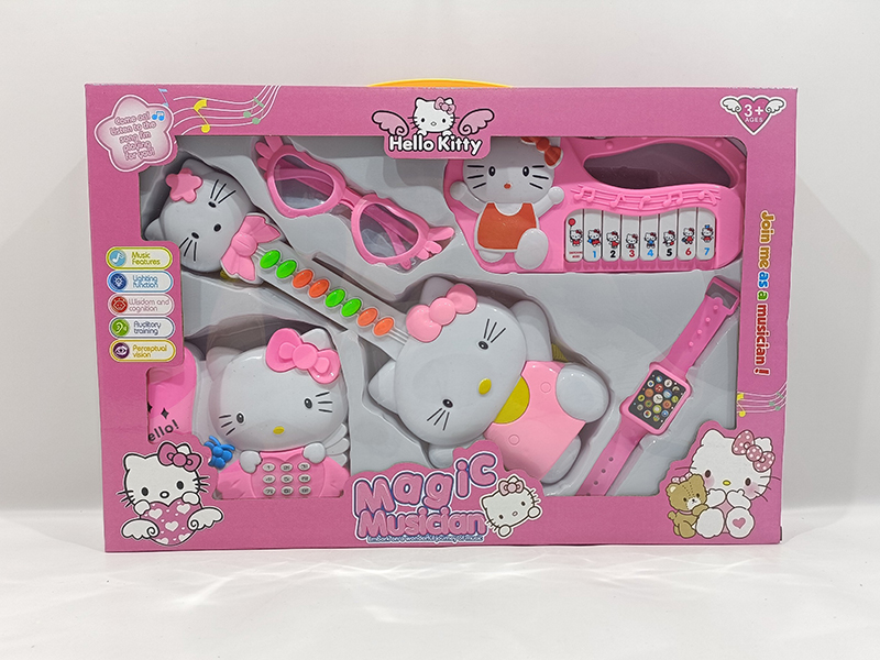 Hello Kitty Guitar + Electronic Organ + Glasses + Watch + Telephone