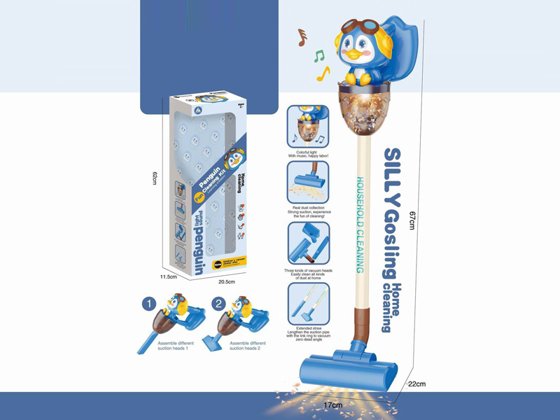 Cartoon Penguin Vacuum Cleaner Toy