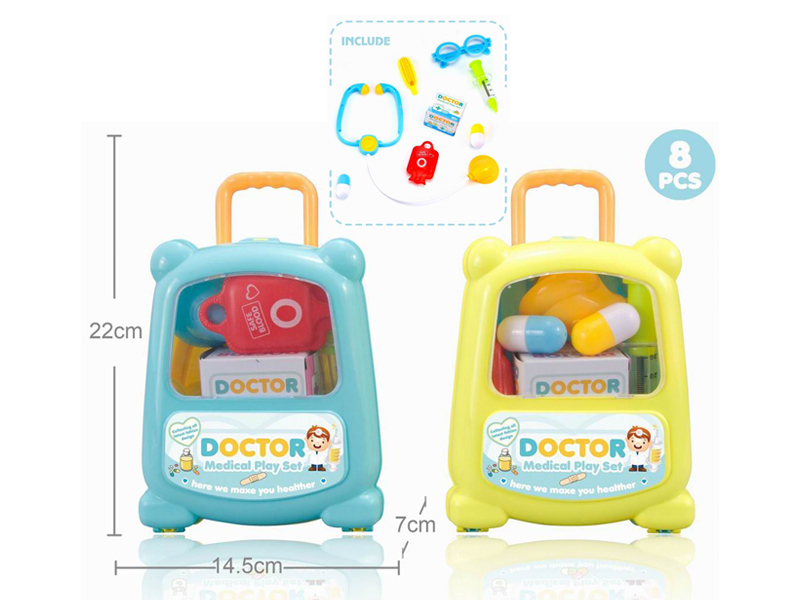 8PCS Trolley Box Doctor Toy Set
