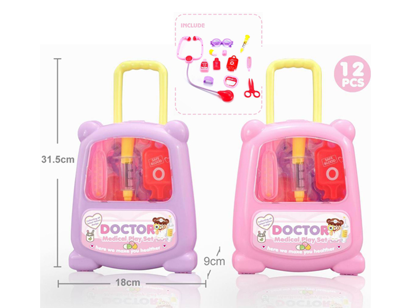 12PCS Trolley Box Doctor Toy Set