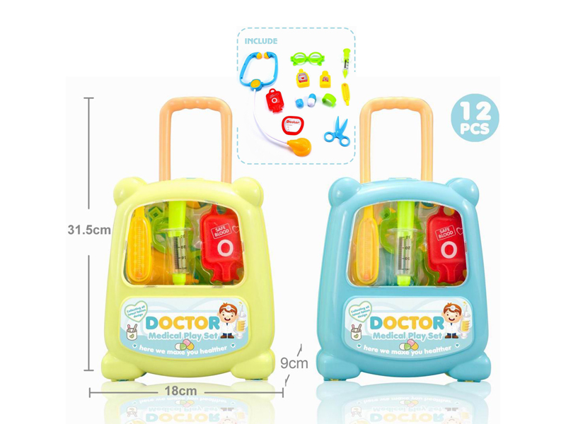 12PCS Trolley Box Doctor Toy Set