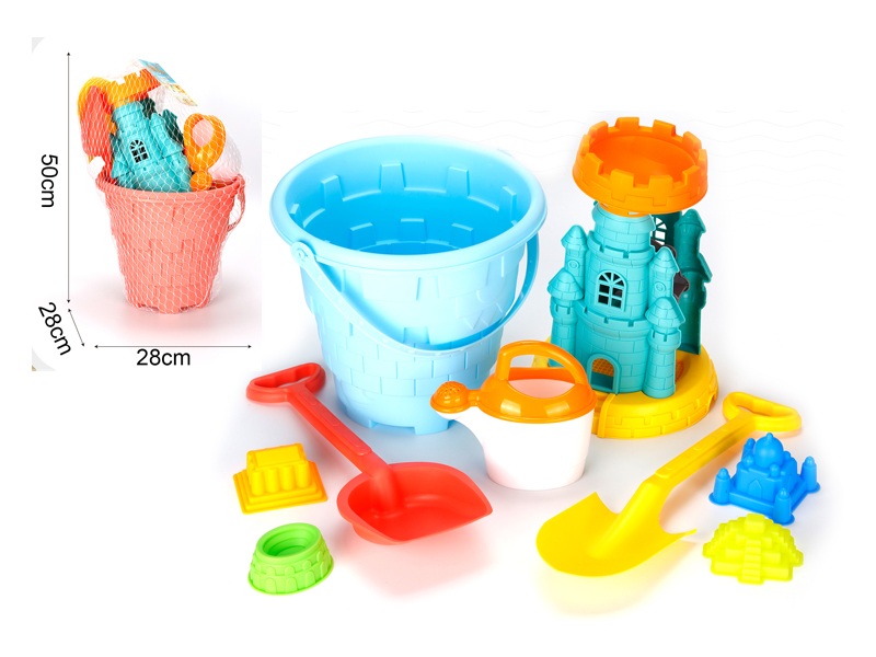 Large Beach Bucket Toy 9PCS