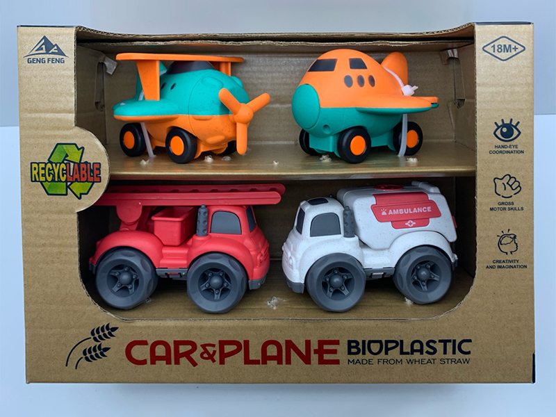 4PCS Slide Cartoon Car Aircraft