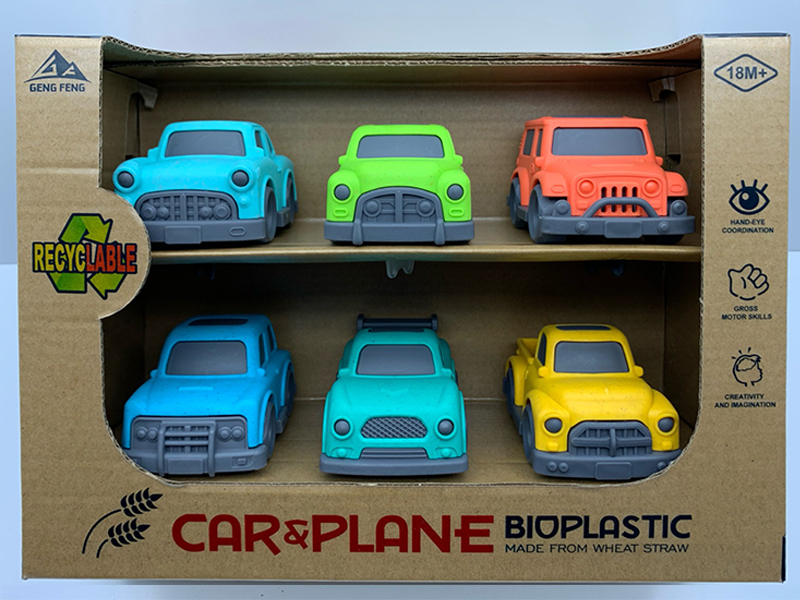 6PCS Slide Cartoon Car