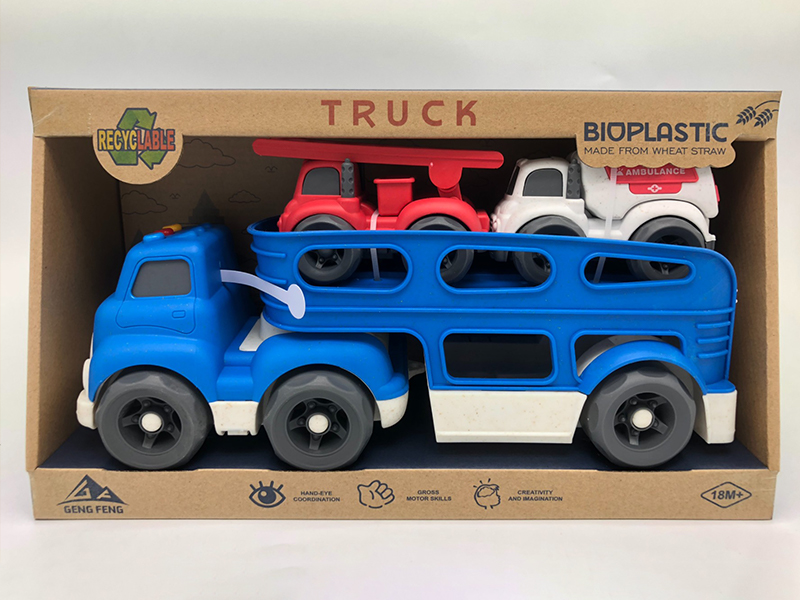 Slide Tractor Transport Vehicle With Light And Sound+2PCS Slide Car