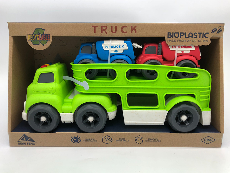 Slide Tractor Transport Vehicle With Light And Sound+2PCS Slide Car