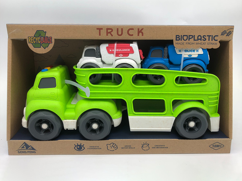 Slide Tractor Transport Vehicle With Light And Sound+2PCS Slide Car