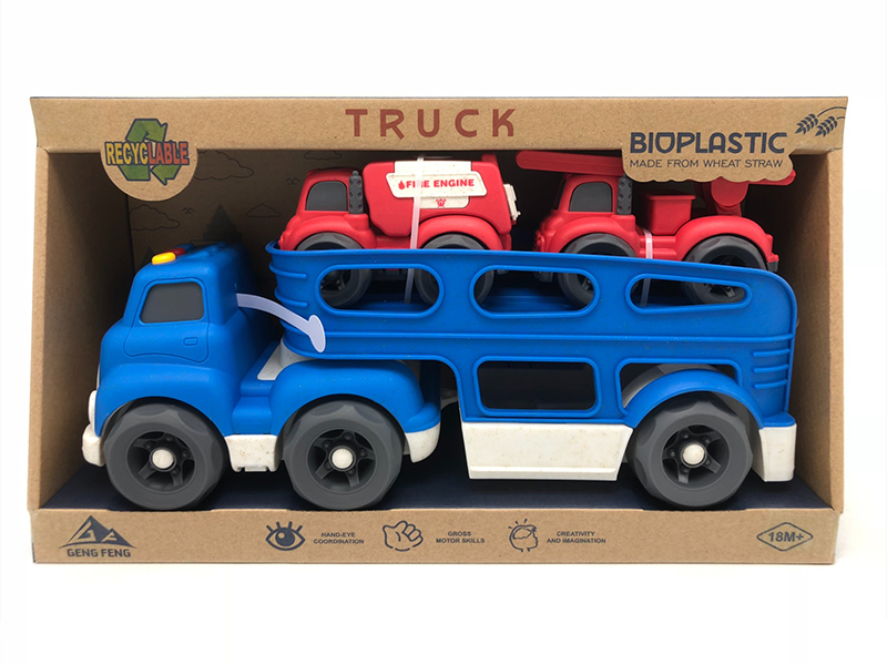 Slide Tractor Transport Vehicle With Light And Sound+2PCS Slide Car