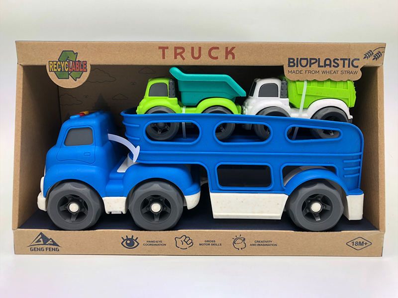 Slide Tractor Transport Vehicle With Light And Sound+2PCS Slide Car