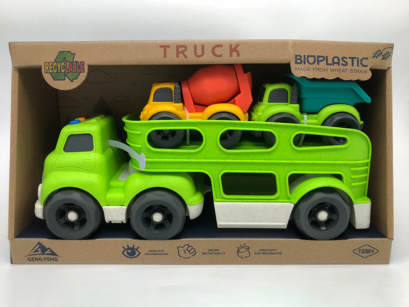 Slide Tractor Transport Vehicle With Light And Sound+2PCS Slide Car