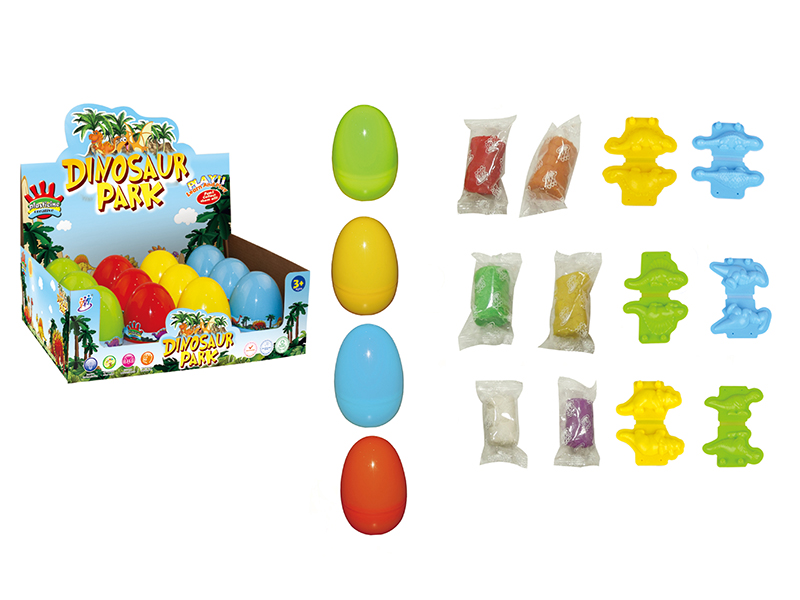 Dinosaur Egg Play Dough Set 12pcs