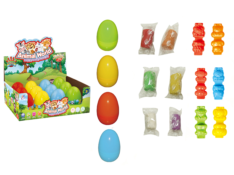 Animals Egg Play Dough Set 12pcs