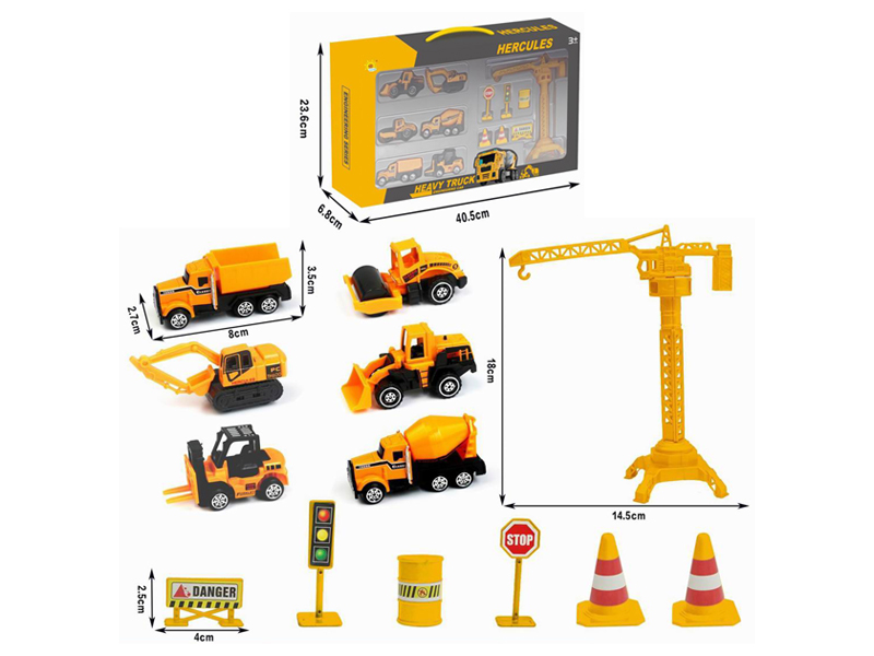 Alloy Slide Engineering Vehicle Set
