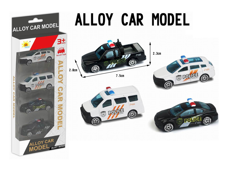 Alloy Slide Police Car Set