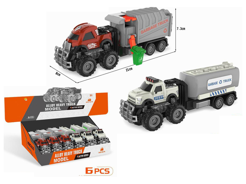 6PCS Alloy Dual Friction Off Road Sanitation Trailer (Sanitation Vehicle+Cleaning Vehicle)