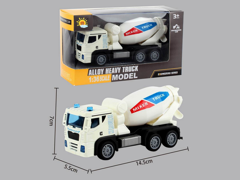 Alloy Pull Back Engineering Vehicle (Drum Car)