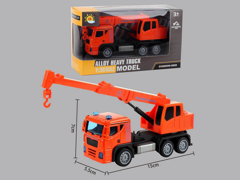 Alloy Pull Back Engineering Vehicle (Rotating Crane)