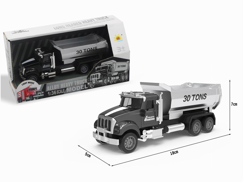Alloy Pull Back Engineering Vehicle With Sound And Light（Dump Truck）