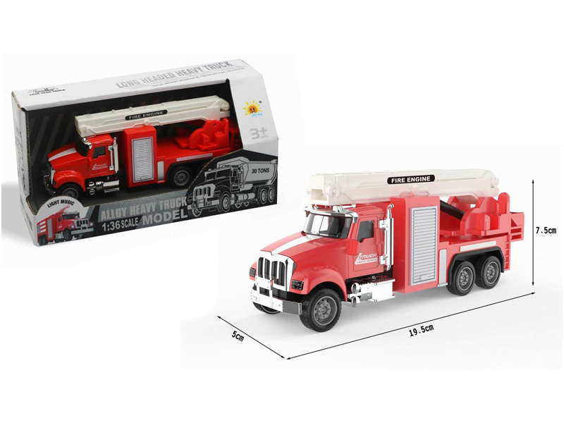 Alloy  Pull Back Fire Engine With Sound And Light（Rescue Vehicle）