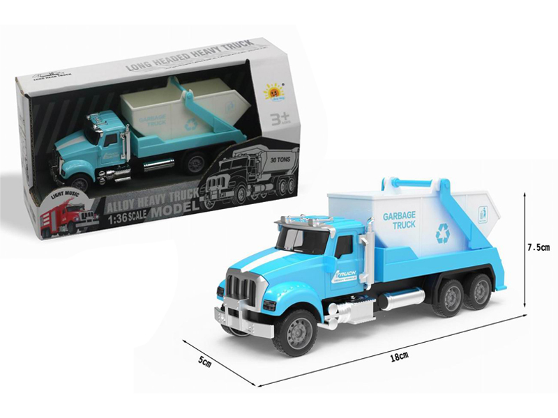 Alloy Pull Back Sanitation Vehicle With Sound And Light